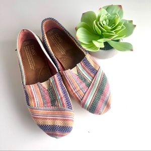 TOMS multicolor striped slip on classic size 7